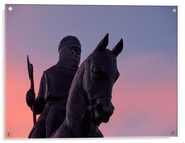 Robert the Bruce statue, Bannockburn, Scotland. Acrylic by Tommy Dickson