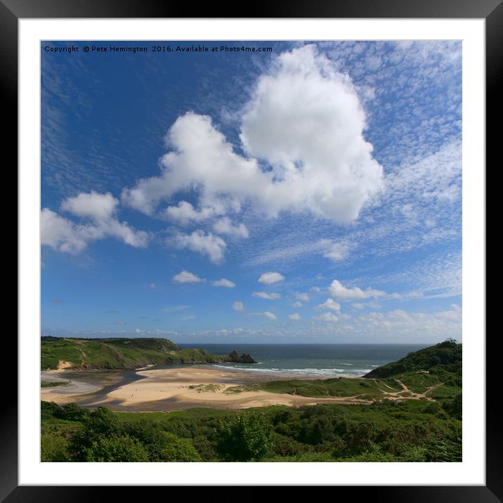 Three Cliffs bay in the Gower Framed Mounted Print by Pete Hemington