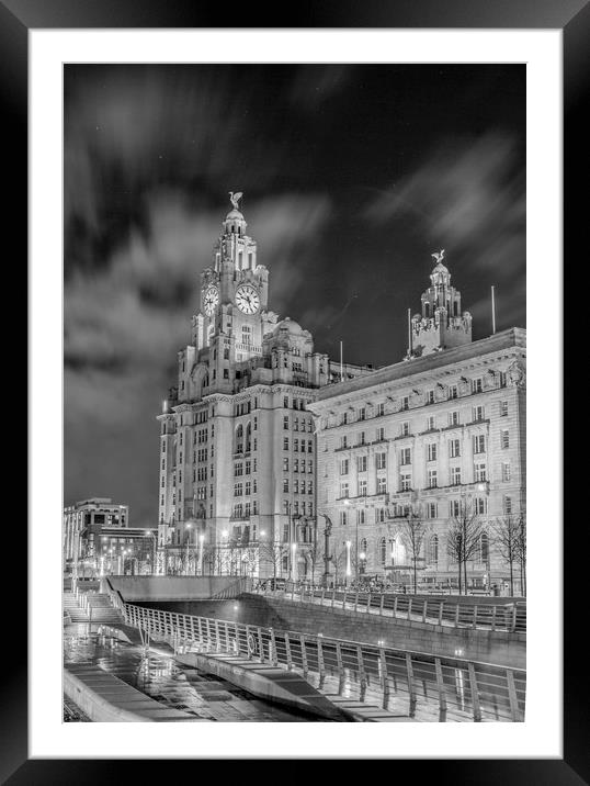 Liver Building Night Time Print Framed Mounted Print by James Harrison
