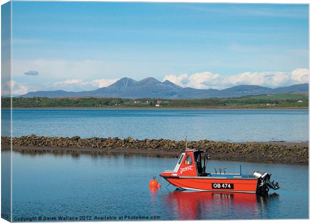 Paps of Jura from Islay Canvas Print by Derek Wallace