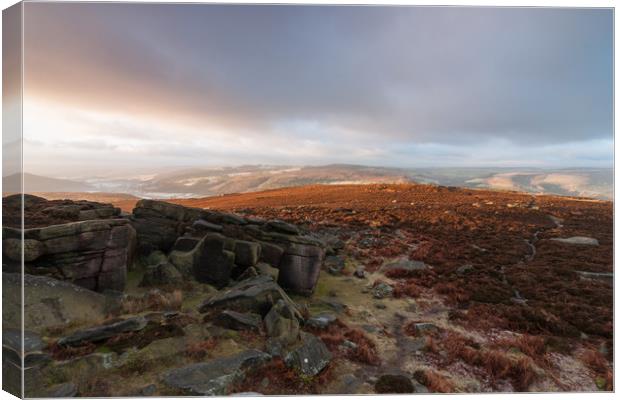 Over Owler Tor Sunrise Canvas Print by James Grant