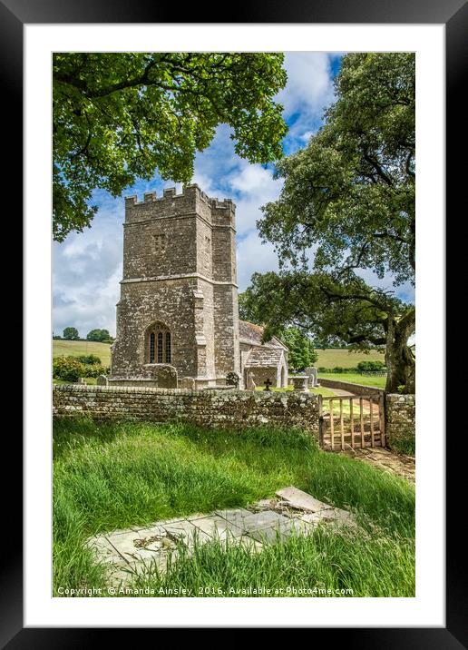 Whitcombe Church in Dorset Framed Mounted Print by AMANDA AINSLEY