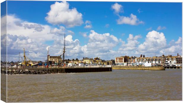 Port and marina of Lowestoft, Suffolk Canvas Print by Darren Burroughs