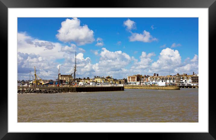 Port and marina of Lowestoft, Suffolk Framed Mounted Print by Darren Burroughs