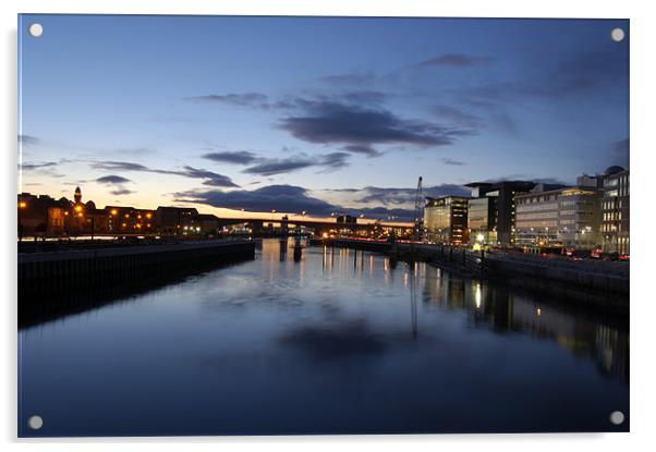 Glasgow Sunset Acrylic by Iain McGillivray