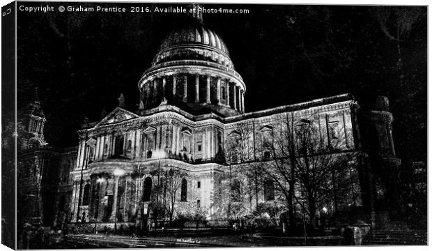 St. Paul's Cathedral, London, at Night Canvas Print by Graham Prentice