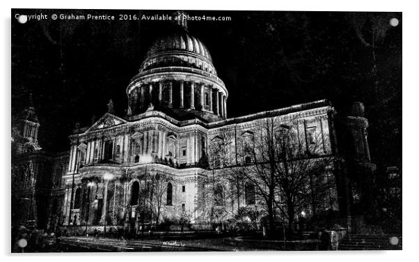 St. Paul's Cathedral, London, at Night Acrylic by Graham Prentice