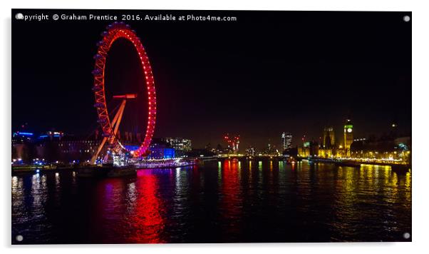 River Thames View at Night Acrylic by Graham Prentice