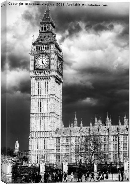 Storm Clouds Gather over the Houses of Parliament Canvas Print by Graham Prentice