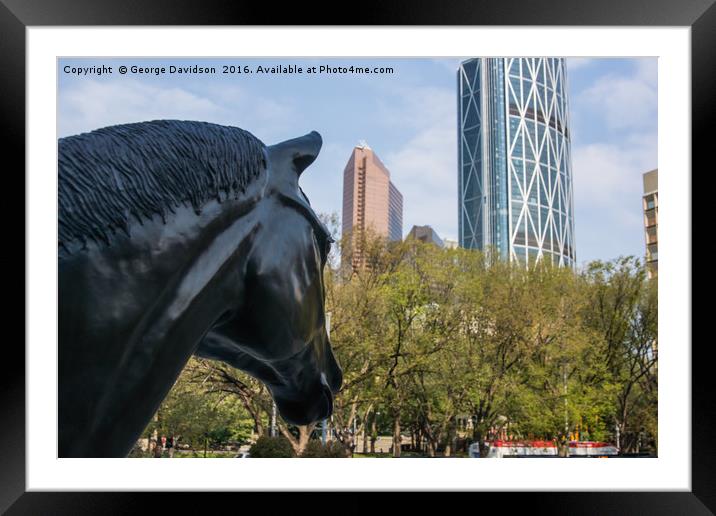 Horse in the Big City Framed Mounted Print by George Davidson