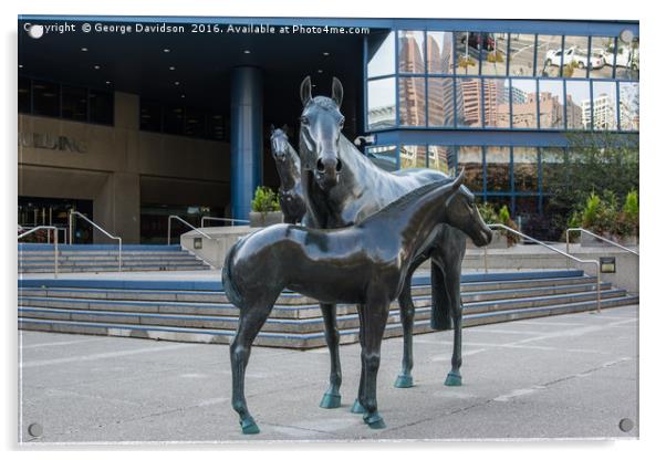 Family of Horses Acrylic by George Davidson