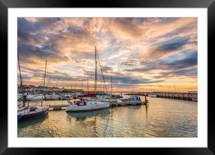 Ryde Harbour Sunset 2 Isle Of Wight Framed Mounted Print by Wight Landscapes