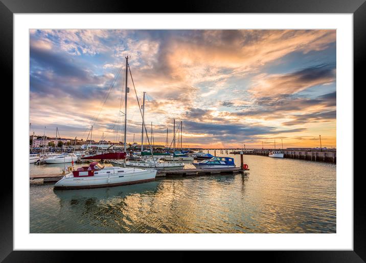 Ryde Harbour Sunset 3 Isle Of Wight Framed Mounted Print by Wight Landscapes