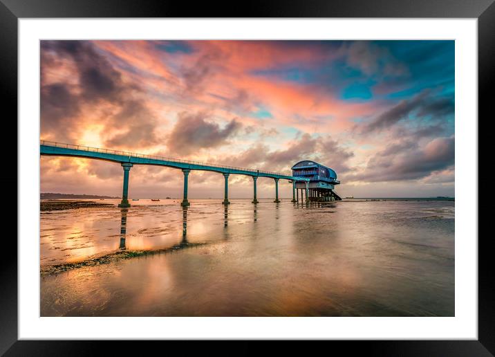 Stormy Lifeboat Station Sunset 2 Framed Mounted Print by Wight Landscapes