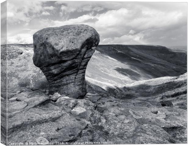 Weathered Gritstone, Kinder Scout Canvas Print by Martyn Williams