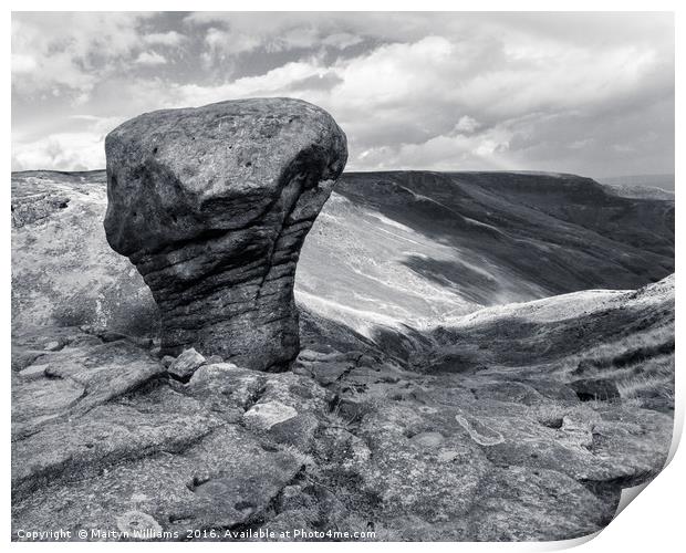 Weathered Gritstone, Kinder Scout Print by Martyn Williams