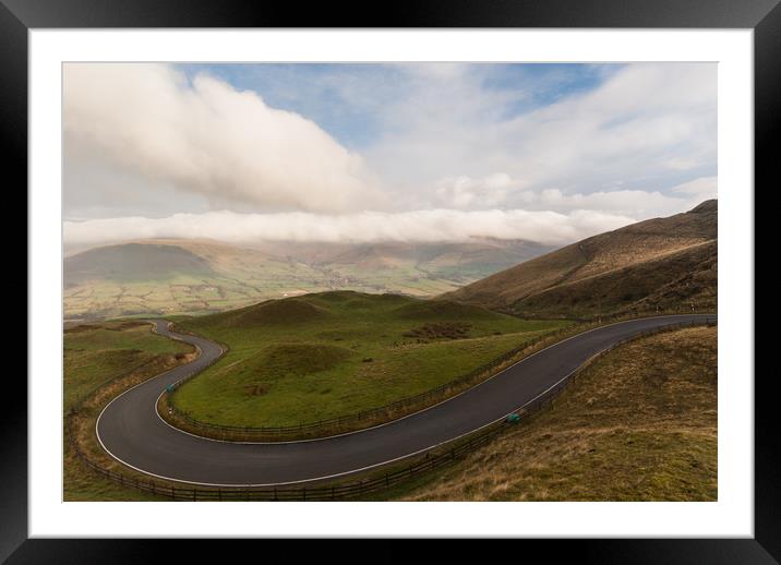 Rushup Edge and Mam Nick Road Framed Mounted Print by James Grant