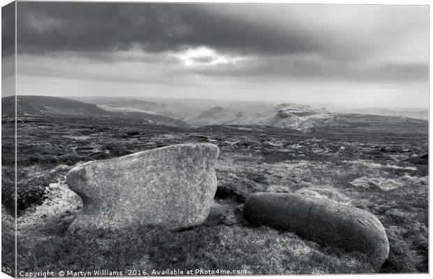 Gritstone Rocks, Kinder Scout, Peak District Canvas Print by Martyn Williams