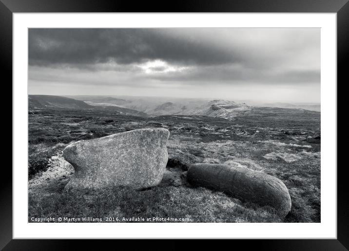Gritstone Rocks, Kinder Scout, Peak District Framed Mounted Print by Martyn Williams