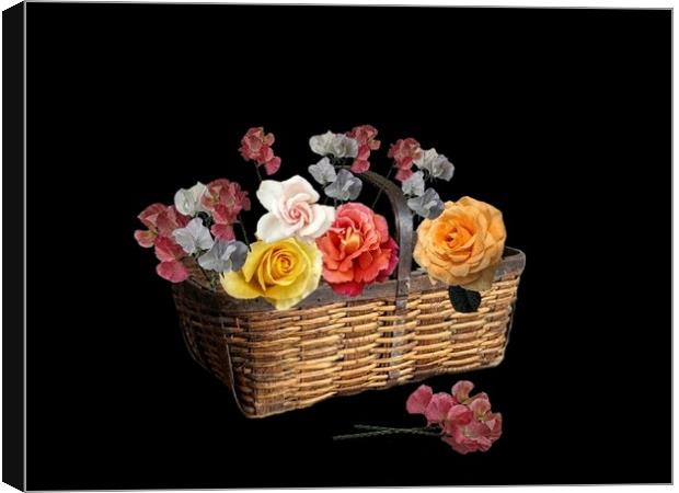 A basket of flowers Canvas Print by Henry Horton