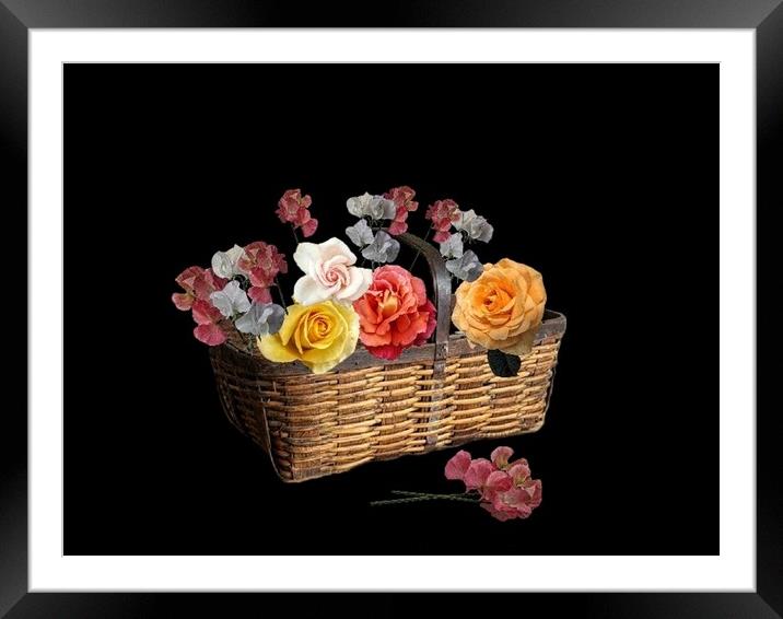 A basket of flowers Framed Mounted Print by Henry Horton