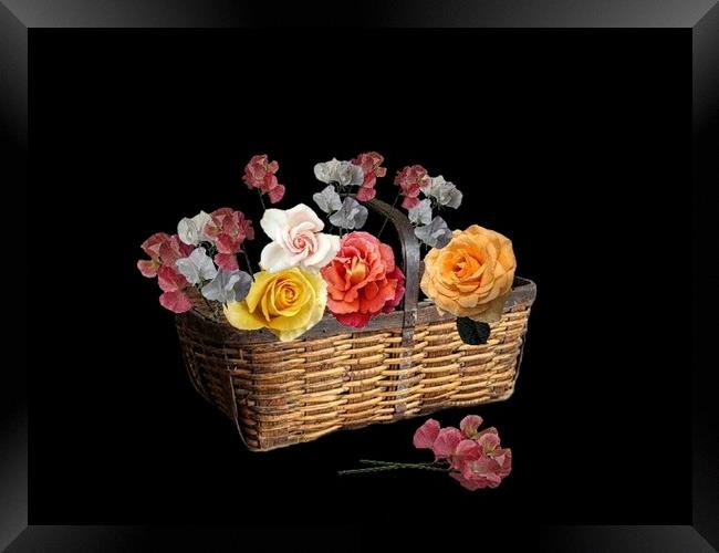 A basket of flowers Framed Print by Henry Horton