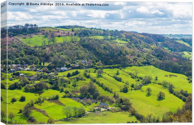 English countryside from Heights of Abraham, Derby Canvas Print by Beata Aldridge