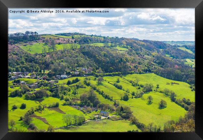 English countryside from Heights of Abraham, Derby Framed Print by Beata Aldridge