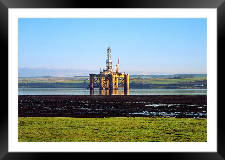 Oil Rig Framed Mounted Print by Derek Wallace
