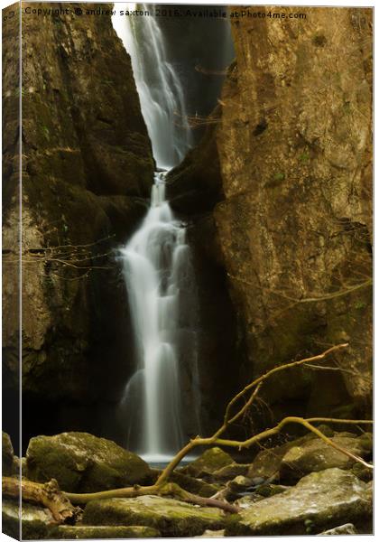 WATER IN ROCKS Canvas Print by andrew saxton