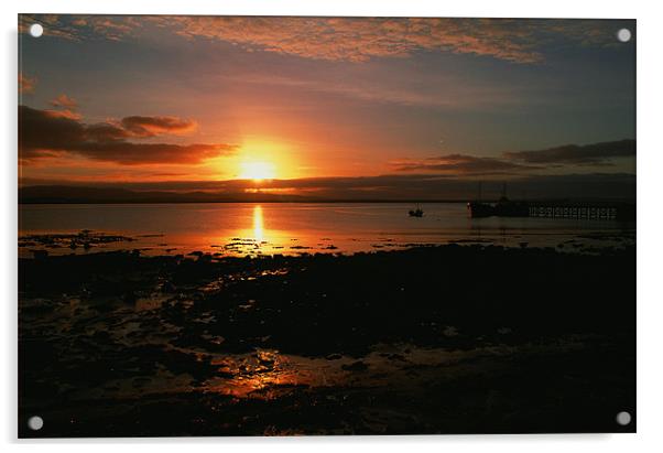Loch Indaal Sunrise Acrylic by Derek Wallace