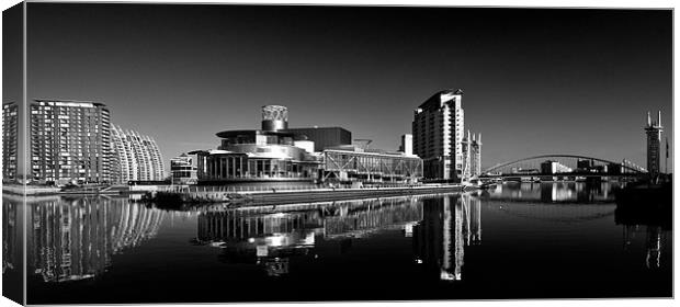 Salford Quays in Mono Canvas Print by Jeni Harney