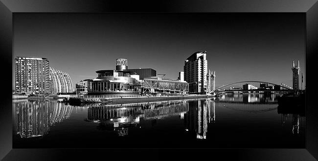 Salford Quays in Mono Framed Print by Jeni Harney