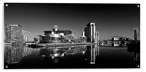 Salford Quays in Mono Acrylic by Jeni Harney
