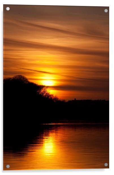 Golden Sunset over Dovestones Acrylic by Jeni Harney