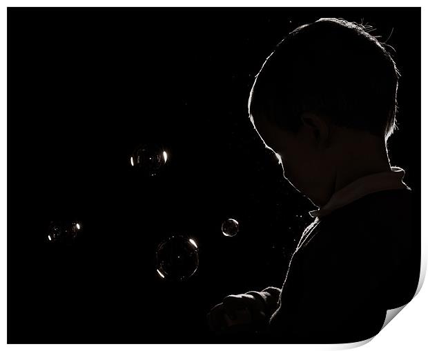 Boy Blowing Bubbles Print by Jeni Harney
