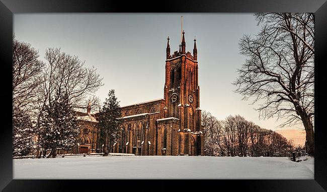 St Pauls Church, Stalybridge, in the Snow Framed Print by Jeni Harney