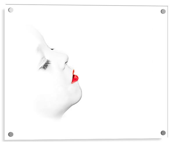Red Lips Acrylic by Jeni Harney