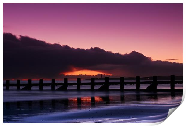 Aberdeen beach before sunrise Print by Gabor Pozsgai