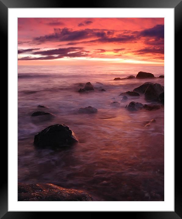 Newton beach sunset Framed Mounted Print by John Boyle