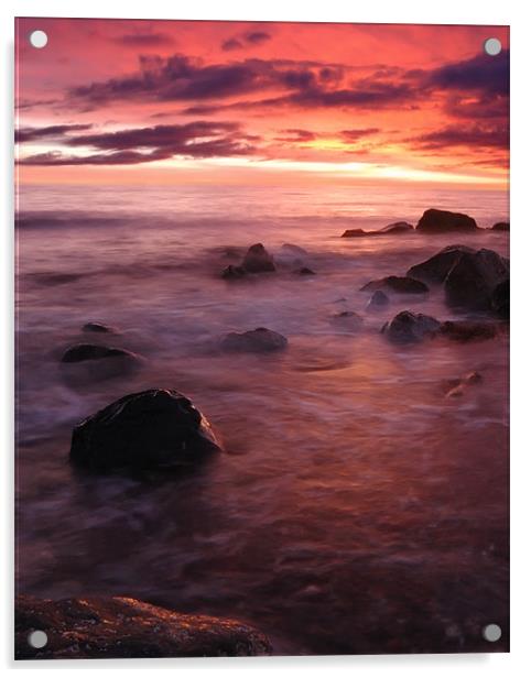 Newton beach sunset Acrylic by John Boyle