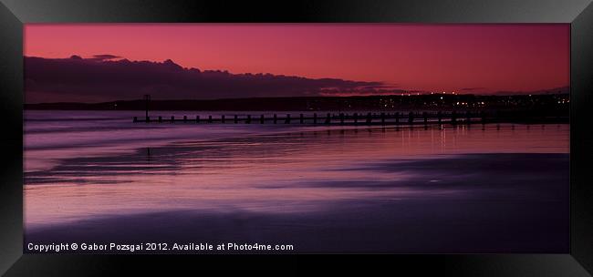 Aberdeen beach before sunrise Framed Print by Gabor Pozsgai