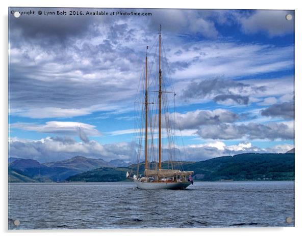 Sailing on Loch Long Argyll Scotland Acrylic by Lynn Bolt