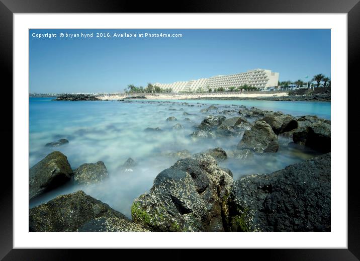 Playa Jablillo beach Costa Teguise  Framed Mounted Print by bryan hynd