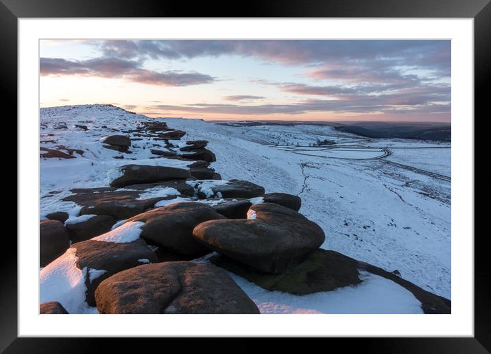 Stanage Edge Sunrise Framed Mounted Print by James Grant