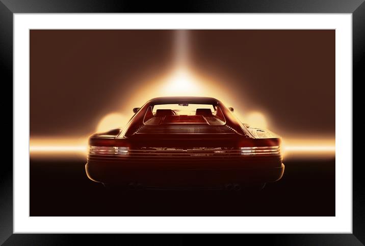 Ferrari 512 red Framed Mounted Print by Guido Parmiggiani