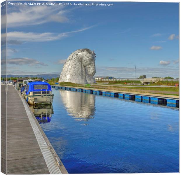 The Kelpies, Helix Park, Scotland. Canvas Print by ALBA PHOTOGRAPHY