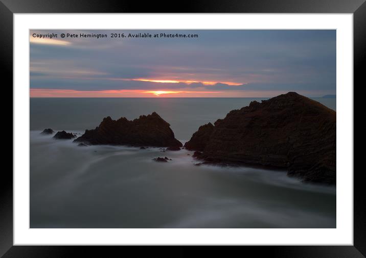 Hartland Quay at dusk Framed Mounted Print by Pete Hemington