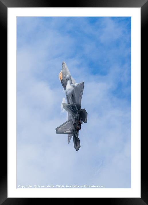 F-22A Raptor climbs into the sky Framed Mounted Print by Jason Wells