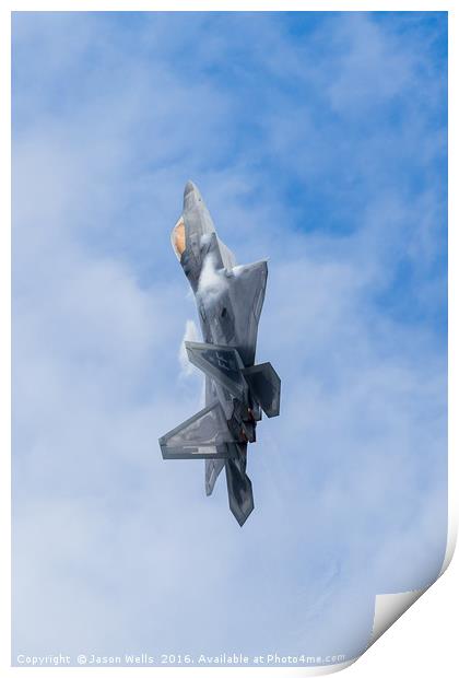 F-22A Raptor climbs into the sky Print by Jason Wells